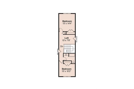 Floor Plan - Upper Floor for Bungalow House Plan #124-736 - 3 bed, 2.5 bath