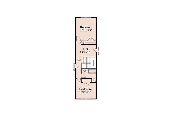 Floor Plan - Upper Floor for Bungalow House Plan #124-736 - 3 bed, 2.5 bath