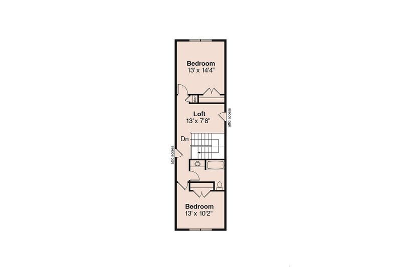 Architectural House Design - Floor Plan - Upper Floor for Bungalow House Plan #124-736 - 3 bed, 2.5 bath