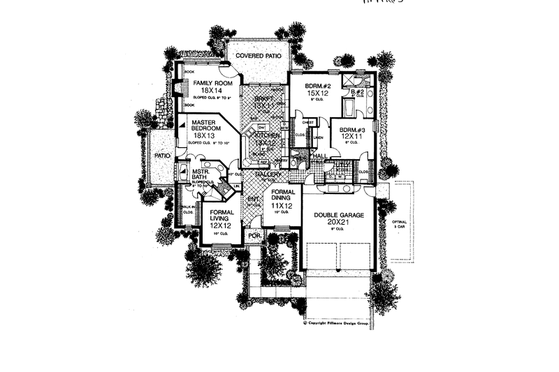 Architectural House Design - Floor Plan - Main Floor for Country House Plan #310-1120 - 3 bed, 2.5 bath