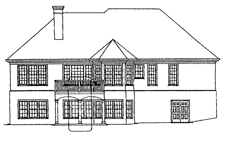 House Blueprint - Exterior - Rear Elevation for Traditional House Plan #429-104 - 3 bed, 2.5 bath