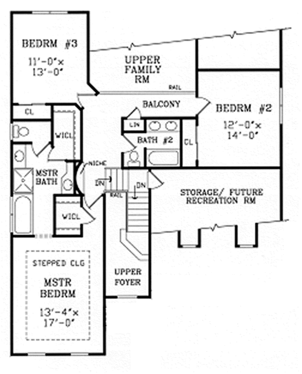 House Plan Design - Country Floor Plan - Upper Floor Plan #314-291