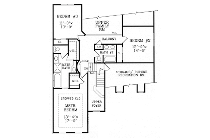 Home Plan - Floor Plan - Upper Floor for Country House Plan #314-291 - 3 bed, 2.5 bath