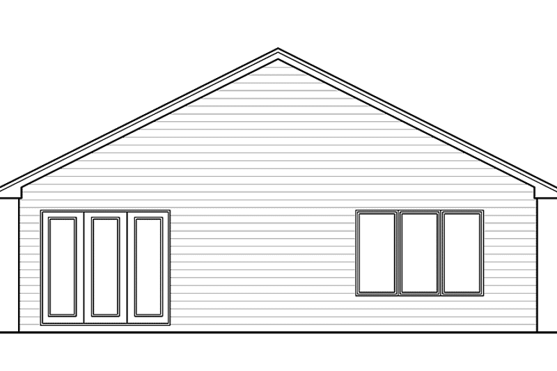 Home Plan - Exterior - Rear Elevation for European House Plan #51-601 - 2 bed, 2 bath