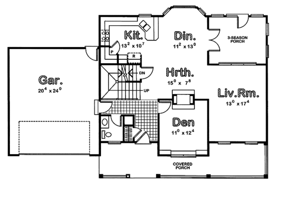 House Blueprint - Country Floor Plan - Main Floor Plan #20-2217