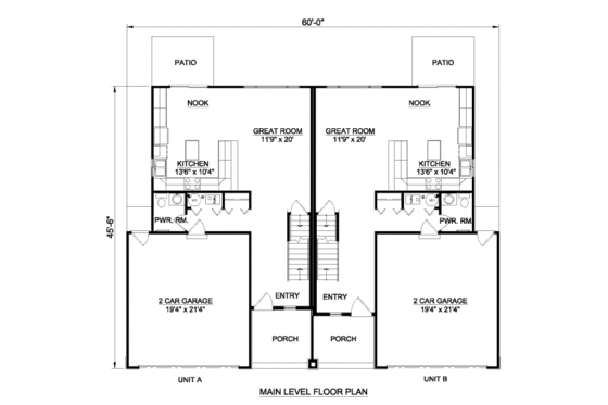 Floor Plan - Main Floor for Traditional House Plan #116-285 - 3 bed, 2.5 bath