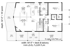Floor Plan - Main Floor for Southern House Plan #932-813 - 3 bed, 2 bath