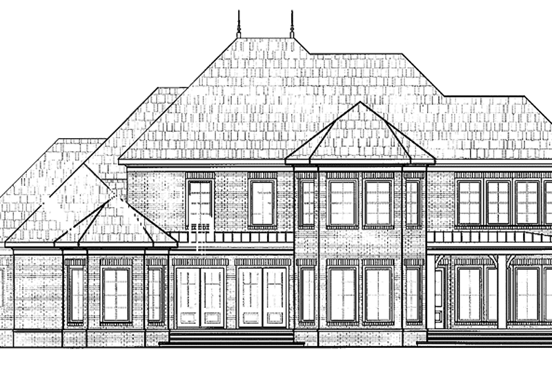 Home Plan - Exterior - Rear Elevation for European House Plan #952-282 - 4 bed, 3.5 bath