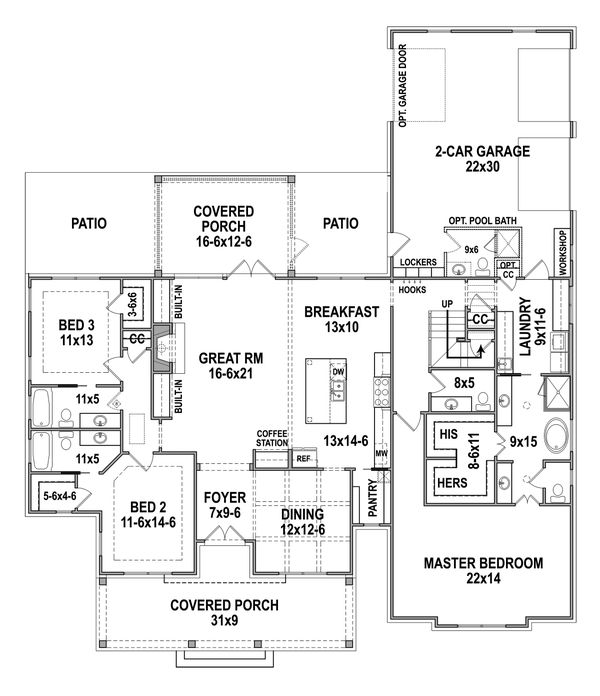 House Design - Farmhouse Floor Plan - Main Floor Plan #119-434