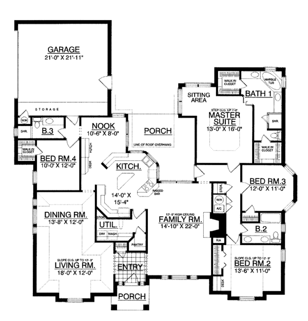 House Plan Design - Traditional Floor Plan - Main Floor Plan #40-445