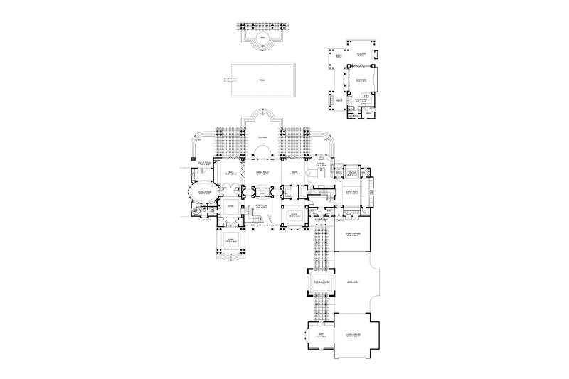 Architectural House Design - Floor Plan - Main Floor for Prairie House Plan #132-354 - 4 bed, 6 bath