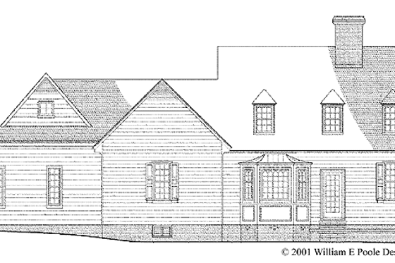 Exterior - Rear Elevation for Colonial House Plan #137-344 - 3 bed, 2.5 bath