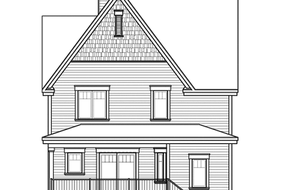Exterior - Rear Elevation for Traditional House Plan #23-2505 - 3 bed, 2.5 bath