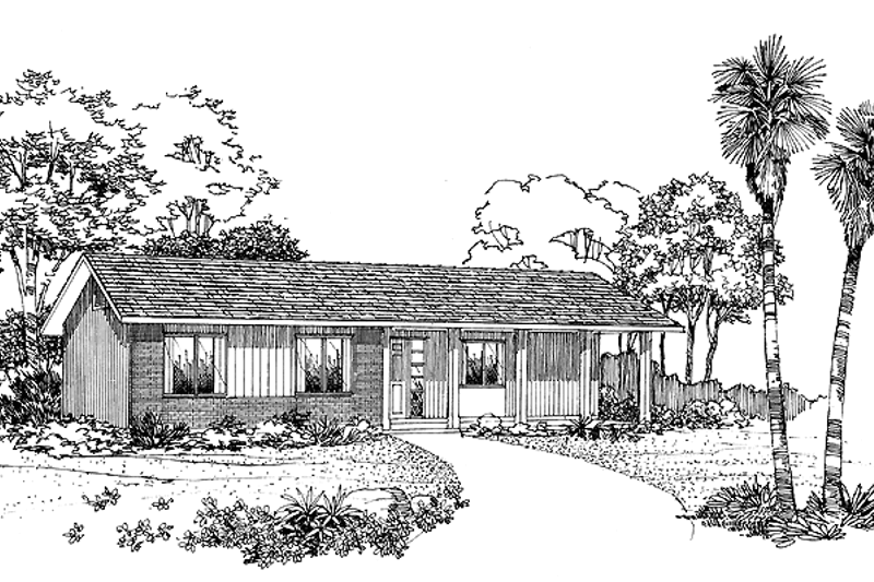 Architectural House Design - Ranch Exterior - Front Elevation Plan #72-1031