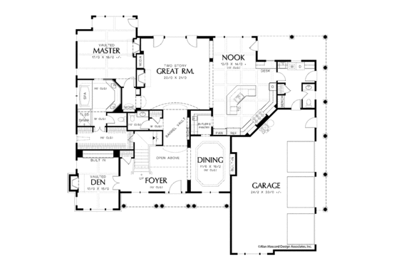 Floor Plan - Main Floor for Traditional House Plan #48-876 - 5 bed, 4 bath