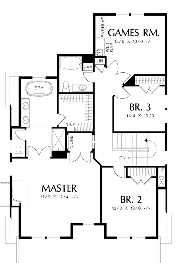 Country Floor Plan - Upper Floor Plan #48-793