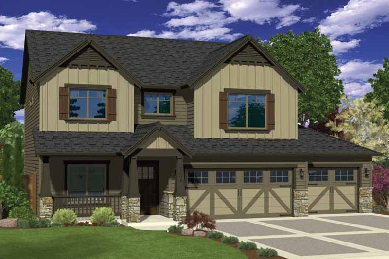 Architectural House Design - Craftsman Exterior - Front Elevation Plan #943-34