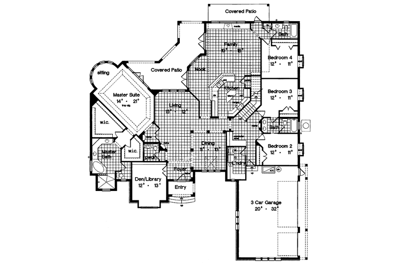 Home Plan - Floor Plan - Main Floor for Country House Plan #417-757 - 4 bed, 3.5 bath