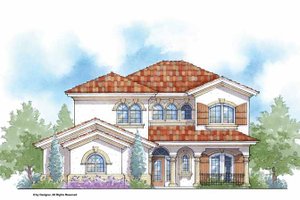 Dream House Plan - Mediterranean Exterior - Front Elevation Plan #938-26