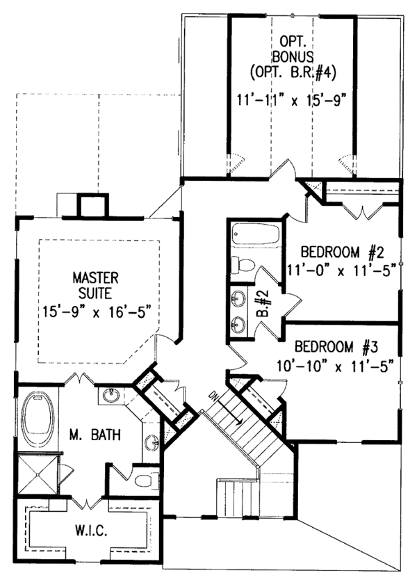Architectural House Design - Craftsman Floor Plan - Upper Floor Plan #54-225
