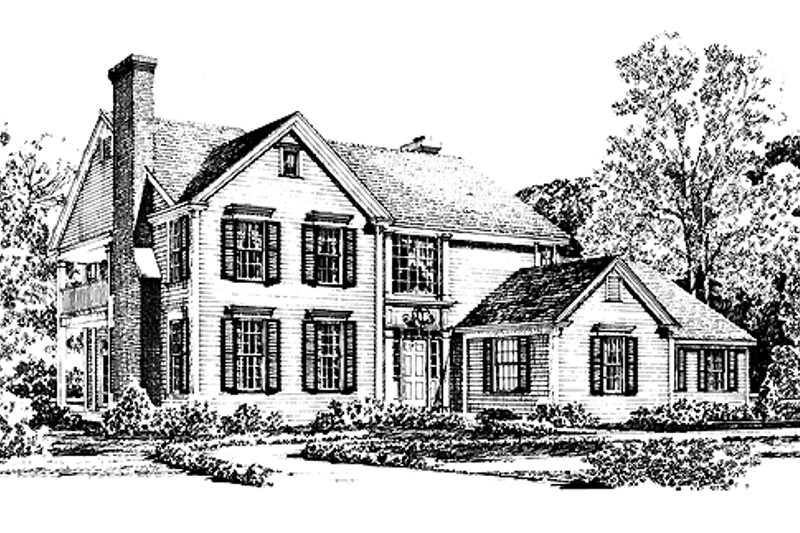 Architectural House Design - Colonial Exterior - Front Elevation Plan #1016-25