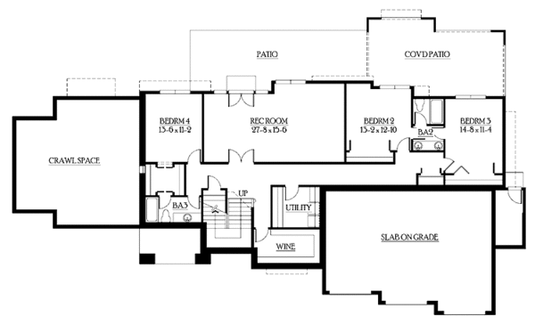 Home Plan - Craftsman Floor Plan - Lower Floor Plan #132-274