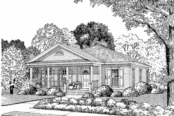 Exterior - Front Elevation 3 for Country House Plan #17-2753 - 3 bed, 2 bath