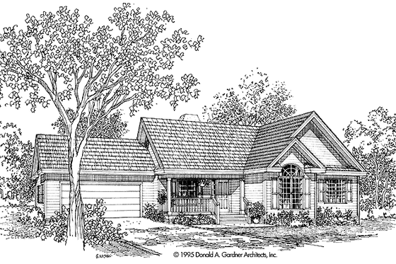 Exterior - Front Elevation 3 for Country House Plan #929-238 - 3 bed, 2 bath