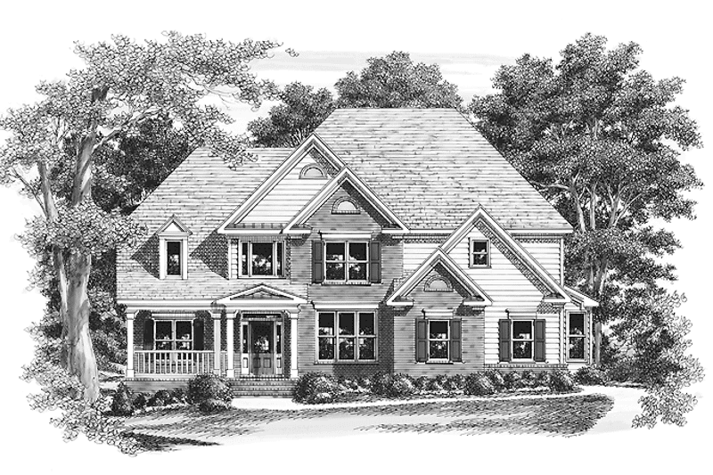 Home Plan - Exterior - Front Elevation 3 for Colonial House Plan #927-558 - 4 bed, 3.5 bath