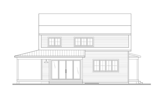 Exterior - Rear Elevation for Country House Plan #23-2765 - 5 bed, 2.5 bath