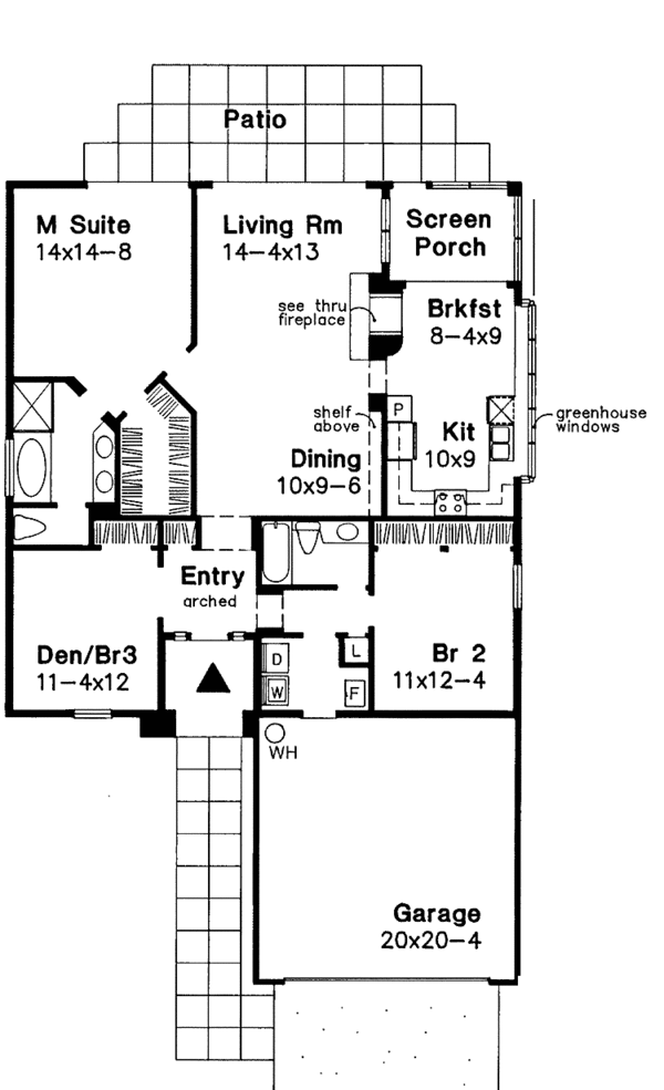 House Design - Ranch Floor Plan - Main Floor Plan #320-957