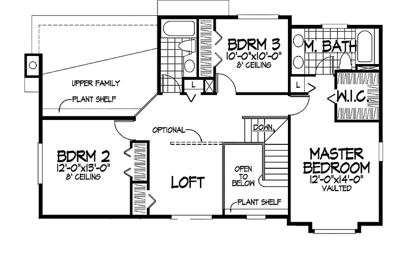 Home Plan - Floor Plan - Upper Floor for Country House Plan #320-934 - 3 bed, 2.5 bath