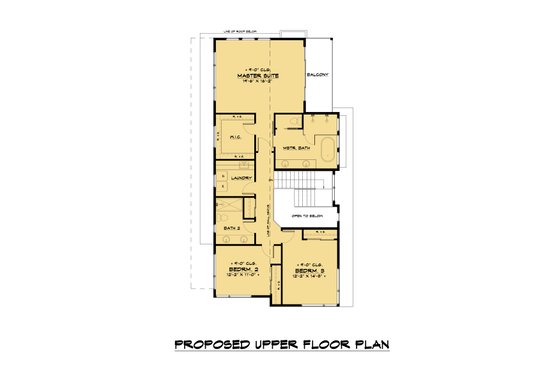 Floor Plan - Upper Floor for Modern House Plan #1066-150 - 5 bed, 4.5 bath