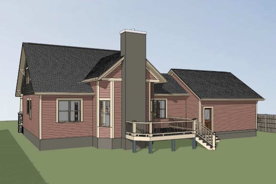 Exterior - Rear Elevation for Craftsman House Plan #79-259 - 3 bed, 2.5 bath