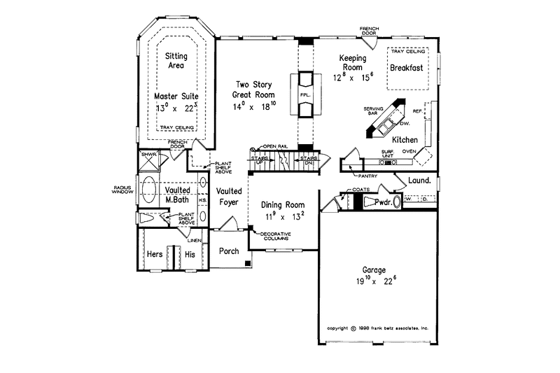 Home Plan - Floor Plan - Main Floor for Colonial House Plan #927-381 - 3 bed, 2.5 bath