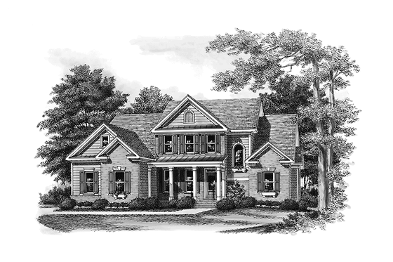 Exterior - Front Elevation 6 for Colonial House Plan #927-561 - 4 bed, 3 bath