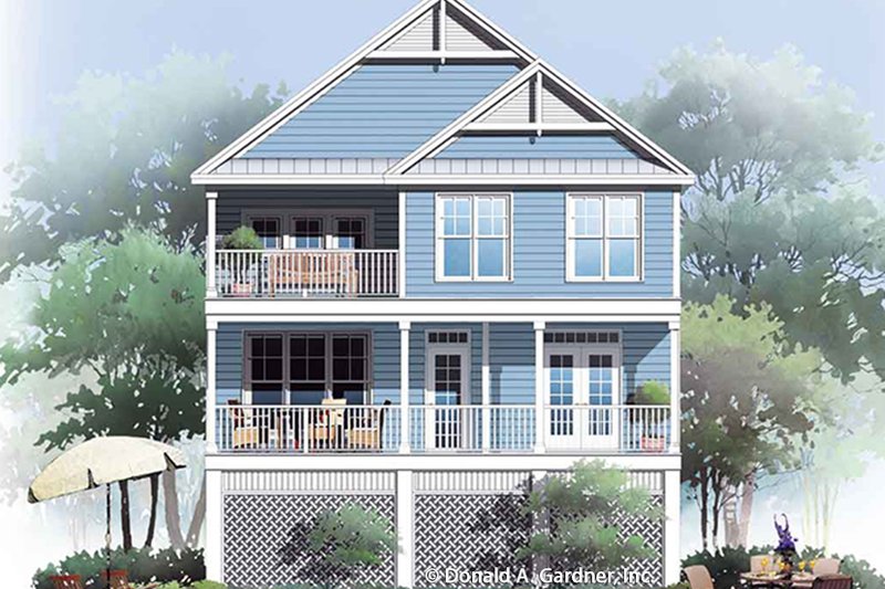 Architectural House Design - Exterior - Rear Elevation for Country House Plan #929-996 - 3 bed, 3 bath