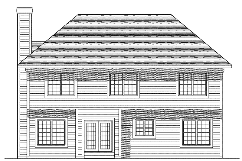 House Plan Design - Exterior - Rear Elevation for Traditional House Plan #70-1352 - 4 bed, 2.5 bath