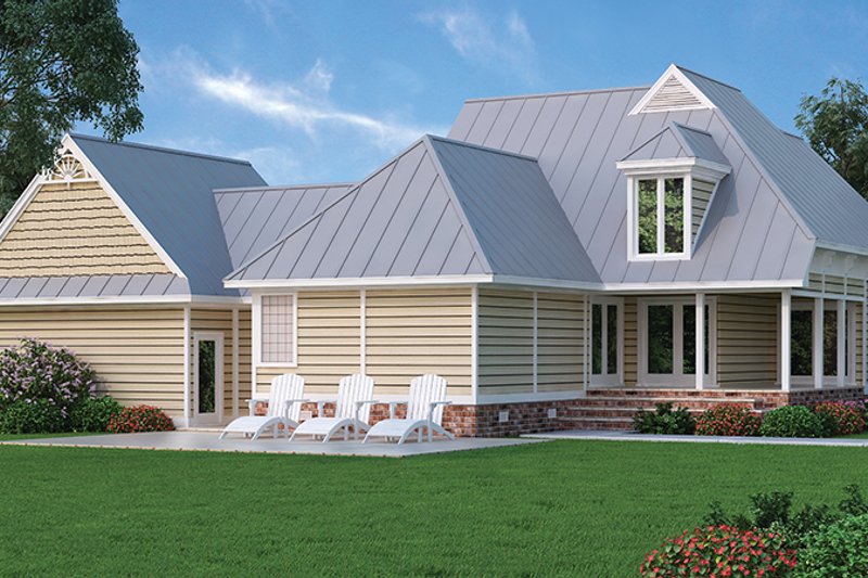 Home Plan - Exterior - Rear Elevation 1 for Country House Plan #45-399 - 4 bed, 3 bath