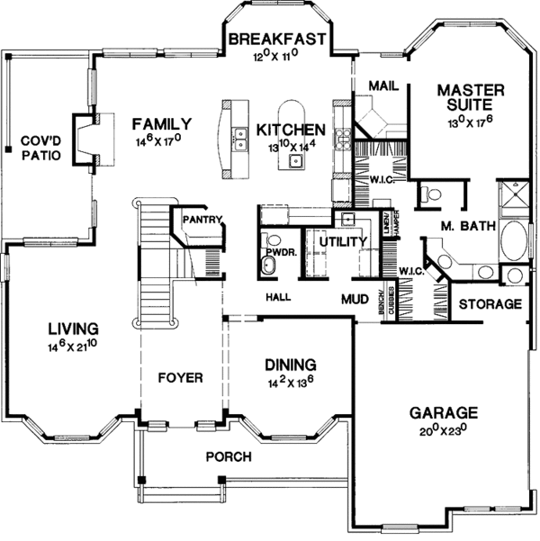 Home Plan - Country Floor Plan - Main Floor Plan #472-299