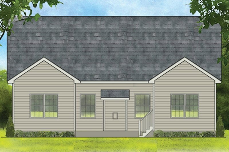 Home Plan - Exterior - Rear Elevation for Ranch House Plan #1010-181 - 2 bed, 2 bath