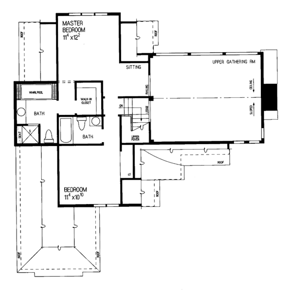 Home Plan - Tudor Floor Plan - Upper Floor Plan #72-637