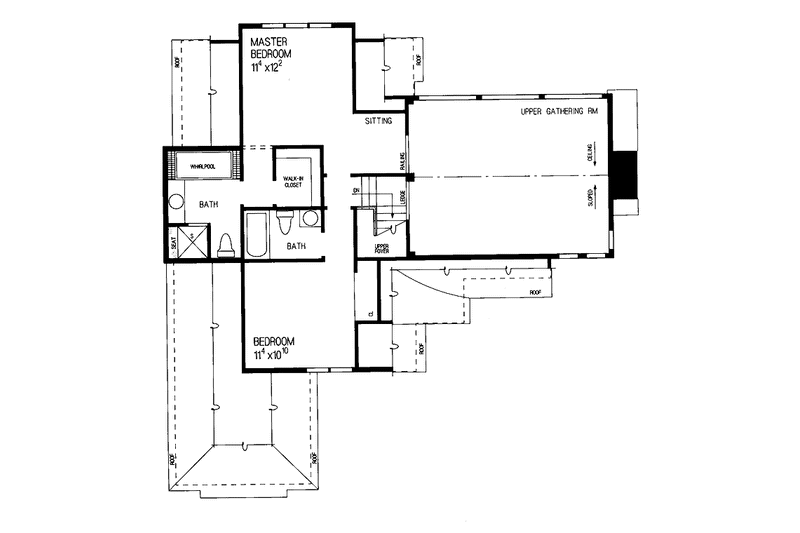 House Blueprint - Floor Plan - Upper Floor for Tudor House Plan #72-637 - 2 bed, 2.5 bath