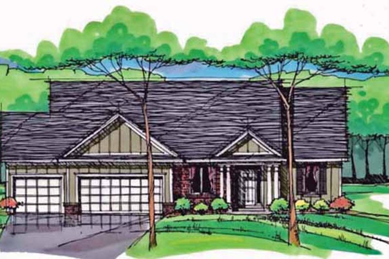 Home Plan - Exterior - Front Elevation 4 for Prairie House Plan #51-1043 - 3 bed, 2.5 bath