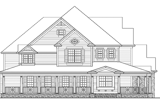 Exterior - Other Elevation for Country House Plan #132-352 - 4 bed, 4.5 bath