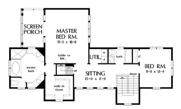 Country Floor Plan - Upper Floor Plan #929-473