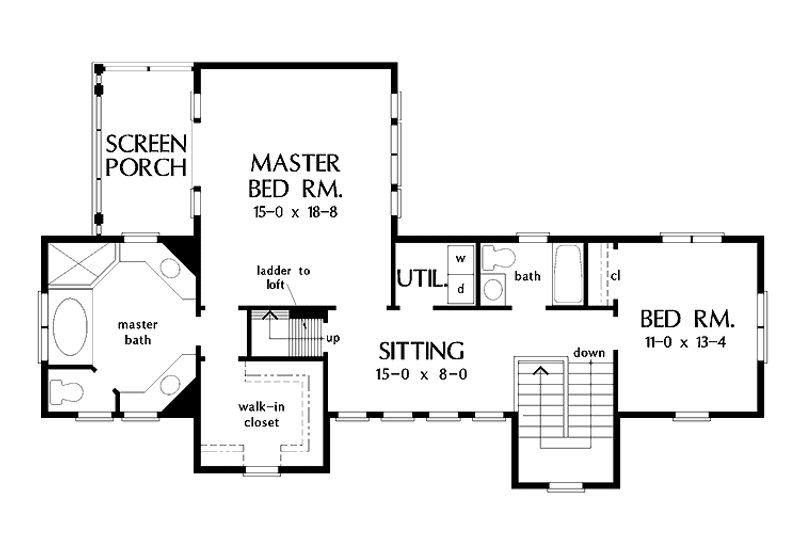 Home Plan - Floor Plan - Upper Floor for Country House Plan #929-473 - 3 bed, 3 bath