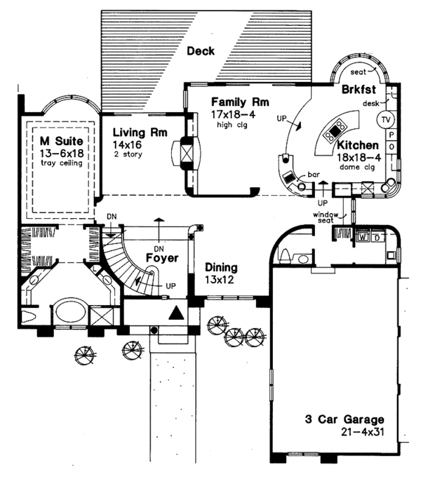 Architectural House Design - Traditional Floor Plan - Main Floor Plan #320-951