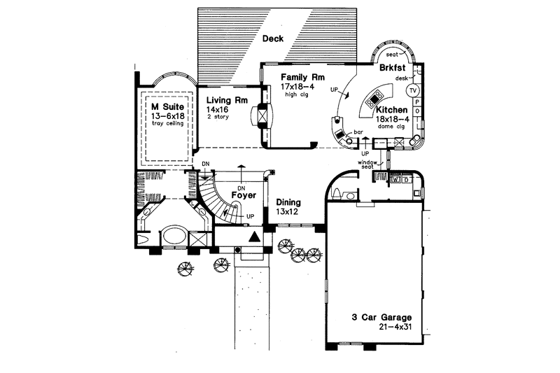 Home Plan - Floor Plan - Main Floor for Traditional House Plan #320-951 - 4 bed, 3.5 bath