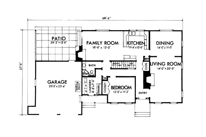 Dream House Plan - Floor Plan - Main Floor for Colonial House Plan #320-1319 - 4 bed, 2.5 bath